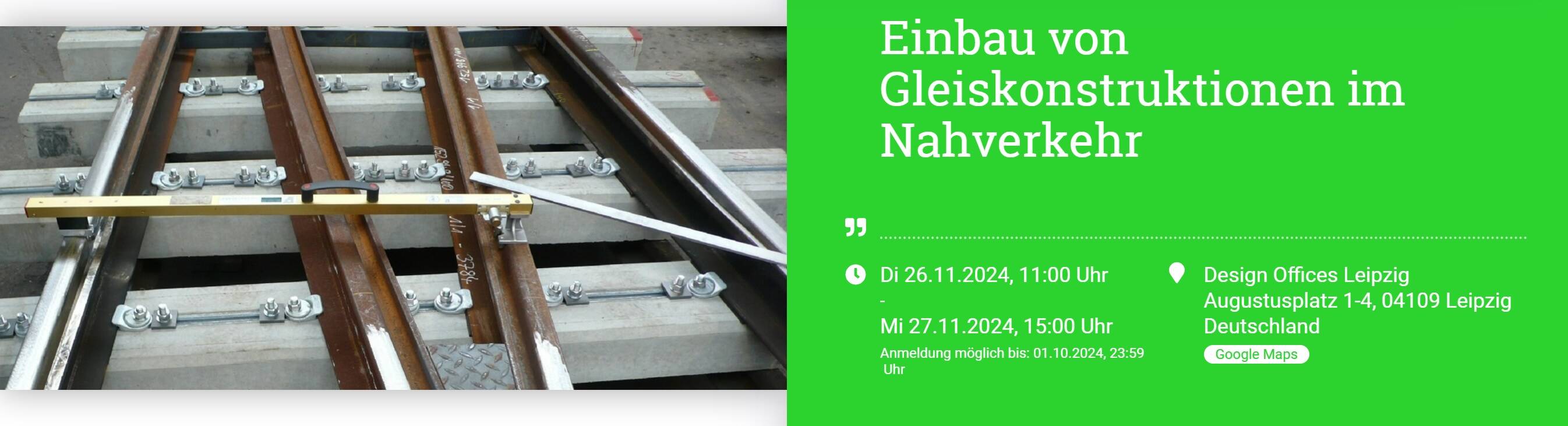 Einladung zum Seminar „Einbau von Weichen und Gleiskonstruktionen im Nahverkehr“